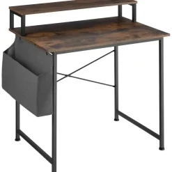 tectake Bureau met plank en organizer, Industrieel Hout Donker, Rustiek Best