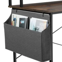 tectake Bureau met plank en organizer, Industrieel Hout Donker, Rustiek Best