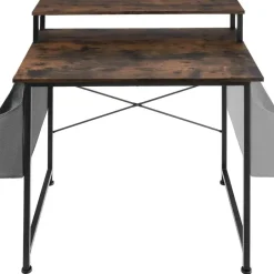 tectake Bureau met plank en organizer, Industrieel Hout Donker, Rustiek Best