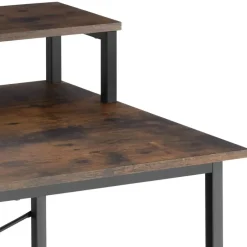 tectake Bureau met plank en organizer, Industrieel Hout Donker, Rustiek Best
