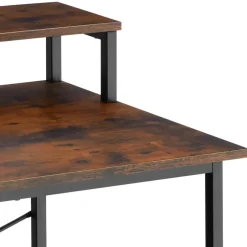tectake Bureau met plank en organizer, Industrieel Hout Donker, Rustiek Best