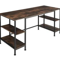 tectake Bureau Stoke 137x55x75cm, Industrieel Hout Donker, Rustiek Online
