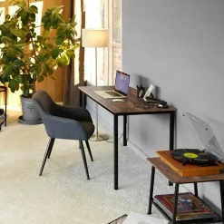 tectake Bureau Vanport 120x60x75,5cm, Industrieel Hout Donker, Rustiek Best