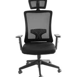 tectake Bureaustoel Phoibe ergonomisch met verstelbare hoofdsteun, Zwart Best