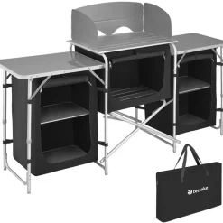 tectake Campingkeuken 172x52x104cm, Zwart Online