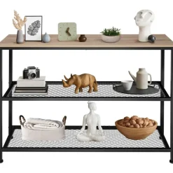 tectake Consoletafel Bristol 100x30x81cm, Industrieel Licht Hout, Eiken Sonoma Online