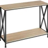 tectake Consoletafel Tacoma 100x35x80,5cm, Industrieel Licht Hout, Eiken Sonoma Clearance
