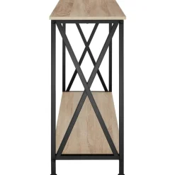 tectake Consoletafel Tacoma 100x35x80,5cm, Industrieel Licht Hout, Eiken Sonoma Clearance