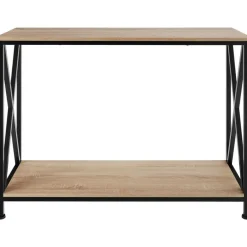 tectake Consoletafel Tacoma 100x35x80,5cm, Industrieel Licht Hout, Eiken Sonoma Clearance