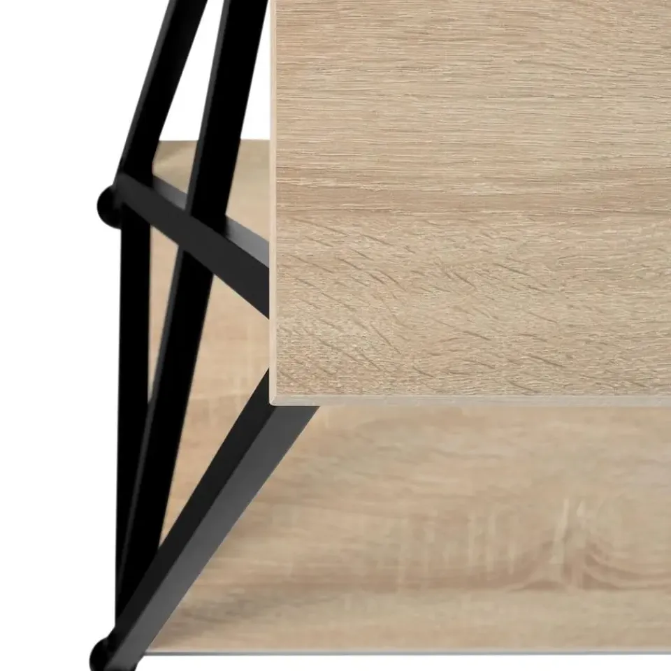 tectake Consoletafel Tacoma 100x35x80,5cm, Industrieel Licht Hout, Eiken Sonoma Clearance