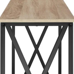 tectake Consoletafel Tacoma 100x35x80,5cm, Industrieel Licht Hout, Eiken Sonoma Clearance