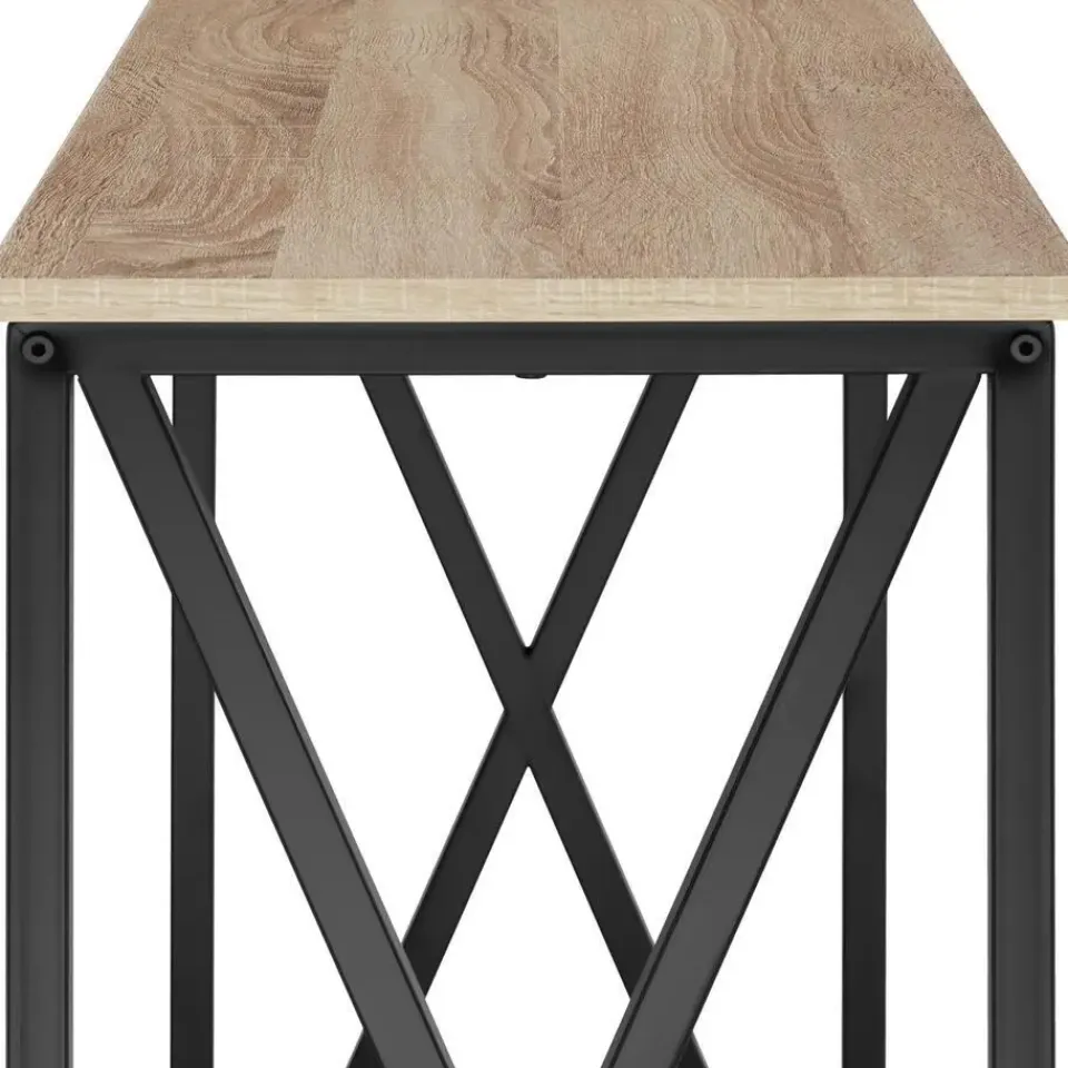 tectake Consoletafel Tacoma 100x35x80,5cm, Industrieel Licht Hout, Eiken Sonoma Clearance