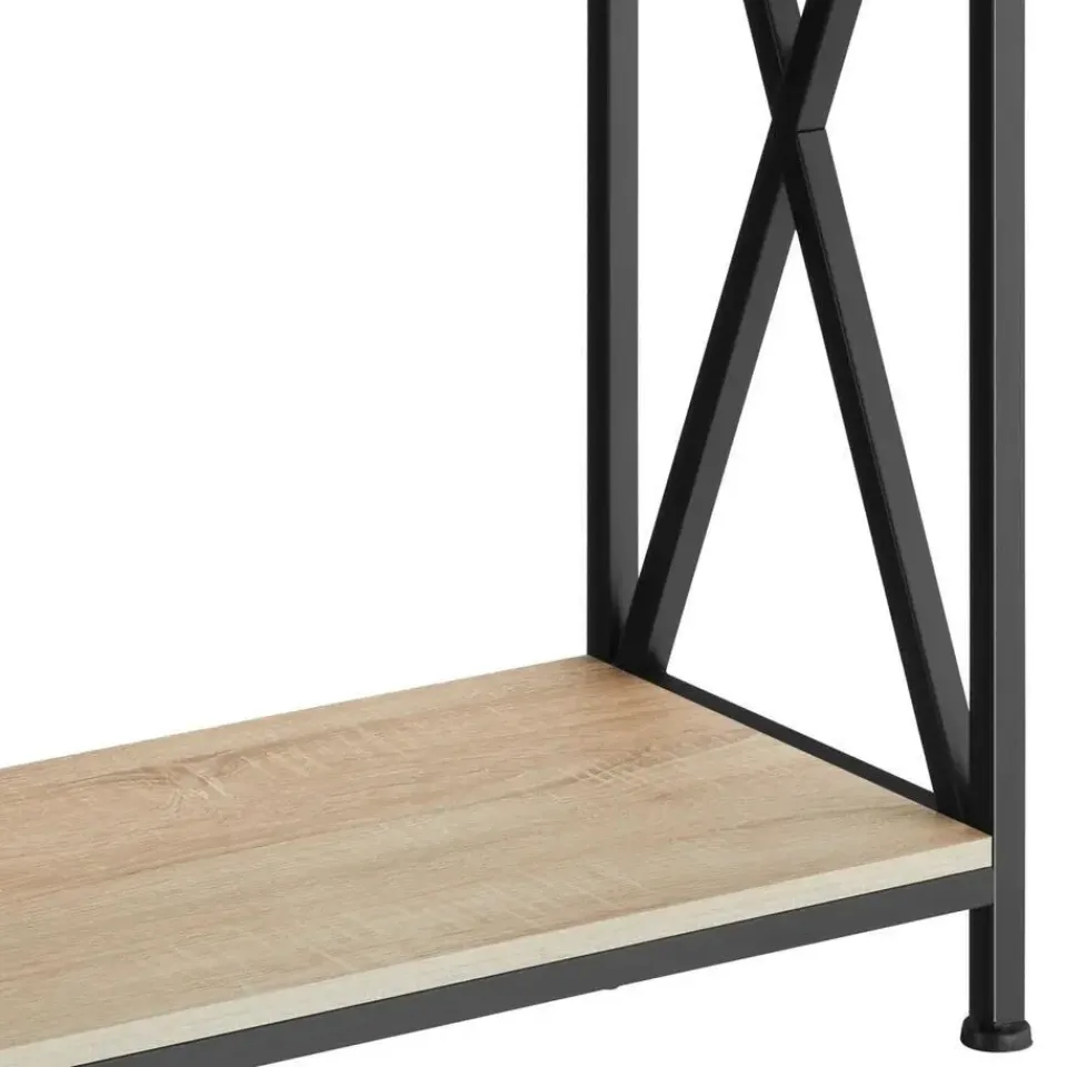 tectake Consoletafel Tacoma 100x35x80,5cm, Industrieel Licht Hout, Eiken Sonoma Clearance