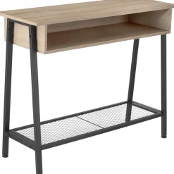 tectake Consoletafel Tralee 100x35x80,5cm, Industrieel Licht Hout, Eiken Sonoma