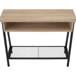 tectake Consoletafel Tralee 100x35x80,5cm, Industrieel Licht Hout, Eiken Sonoma