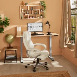 tectake ® Elektrisch In Hoogte Verstelbaar Bureau - Metalen Frame - Grijs Outlet