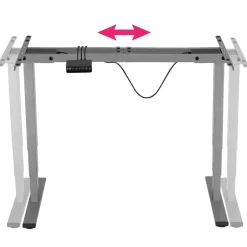 tectake ® Elektrisch In Hoogte Verstelbaar Bureau - Metalen Frame - Grijs Outlet