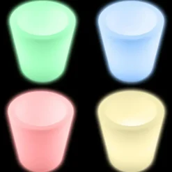 tectake Flessenkoeler Luminous Curve Cooler, LED, met afstandsbediening, Wit Hot