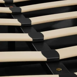 tectake Gestoffeerd bed met LED & opbergruimte, 120 x 200 cm, Beige Clearance