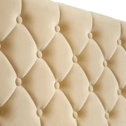 tectake Gestoffeerd bed met LED & opbergruimte, 120 x 200 cm, Beige Clearance