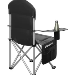 tectake Gestoffeerde campingstoel MTX, opvouwbaar, met bekerhouder, Zwart Best