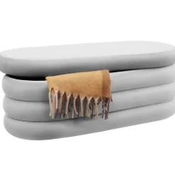 tectake Gestoffeerde zitbank Altu met veel opbergruimte, Fluweellook Grijs Online