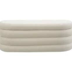 tectake Gestoffeerde zitbank Altu met veel opbergruimte, Fluweellook Crèmewit Sale