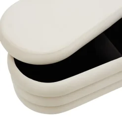 tectake Gestoffeerde zitbank Altu met veel opbergruimte, Fluweellook Crèmewit Sale