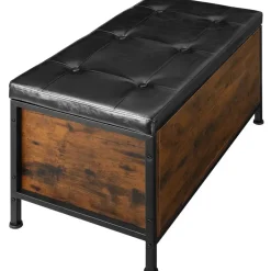 tectake Gestoffeerde zitkist Calico 81,5x41,5x50,5cm Hot