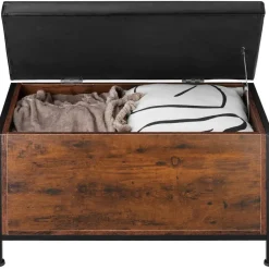 tectake Gestoffeerde zitkist Calico 81,5x41,5x50,5cm Hot