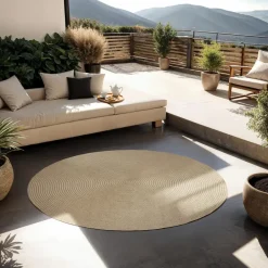 tectake ® Geweven vloerkleed Vibe van jute- en kunststofvezels Ø 160 cm New