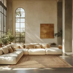 tectake ® Handgeweven vloerkleed Glim van jute, boho-stijl 200 x 290 cm Clearance