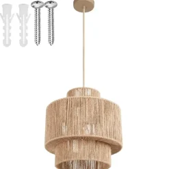 tectake Hanglamp Allegra van jute in boho-stijl, 40W, Natuur Online