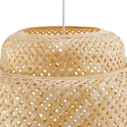 tectake Hanglamp Lignea Lux van bamboe, in boho-stijl, 40W, Bruin Clearance