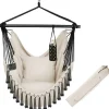 tectake Hangstoel Malika, boho-stijl, draagkracht 150kg, Beige Hot