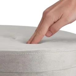 tectake Hocker Ava gestoffeerd in fluweellook 300kg met opbergruimte New