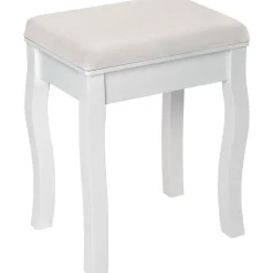 tectake Hocker voor makeup-tafel rozenpatroon, Wit Outlet