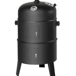 tectake Houtskoolbarbecue rookton 3 in 1, Zwart Discount