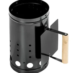 tectake Houtskoolstarter met hitteschild, Zwart Hot