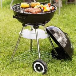 tectake Kogelbarbecue met wielen Ø 41,5cm , Zwart Sale