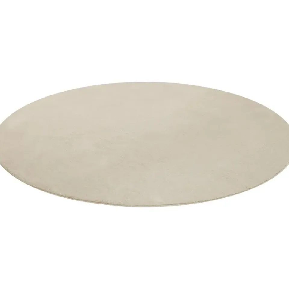 tectake ® Kortpolig vloerkleed Soft Zone Ø 120 cm - Beige