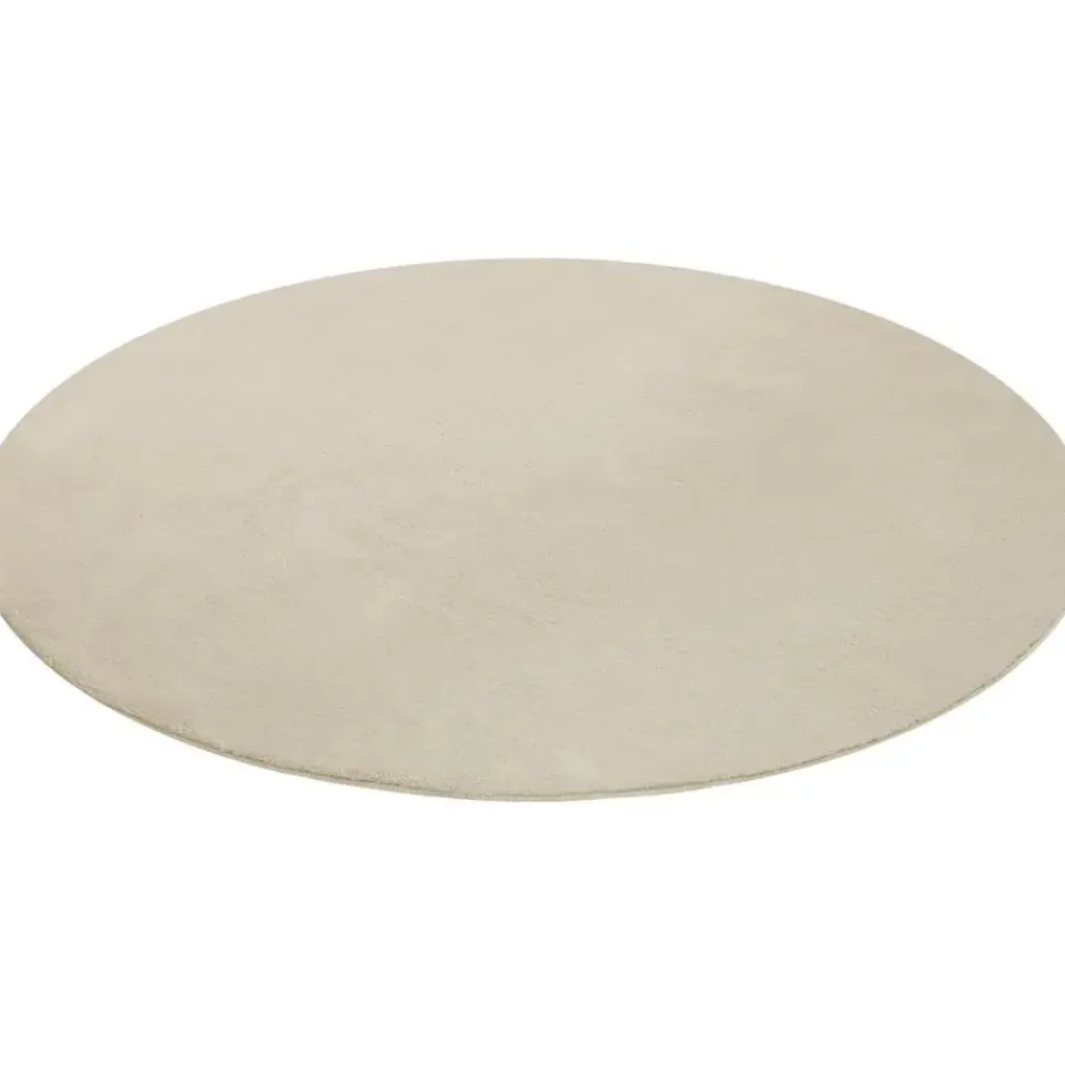 tectake ® Kortpolig vloerkleed Soft Zone Ø 120 cm - Beige