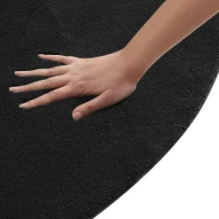 tectake ® Kortpolig vloerkleed Soft Zone Ø 120 cm - Zwart New