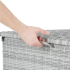 tectake Kussenbox Oslo met aluminium frame 145x82,5x79,5cm, Lichtgrijs