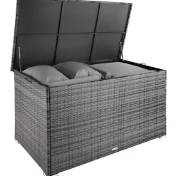 tectake Kussenbox Oslo met aluminium frame 145x82,5x79,5cm, Grijs Hot
