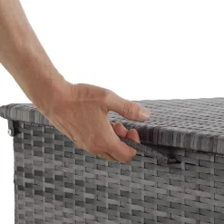 tectake Kussenbox Oslo met aluminium frame 145x82,5x79,5cm, Grijs Hot