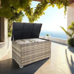 tectake Kussenbox Oslo met aluminium frame 145x82,5x79,5cm, Natuur Online