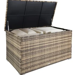 tectake Kussenbox Oslo met aluminium frame 145x82,5x79,5cm, Natuur Online