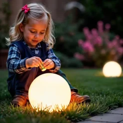 tectake Luminous Globe, LED, met afstandsbediening, Wit Outlet