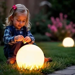 tectake Luminous Globe, LED, met afstandsbediening, Wit Best